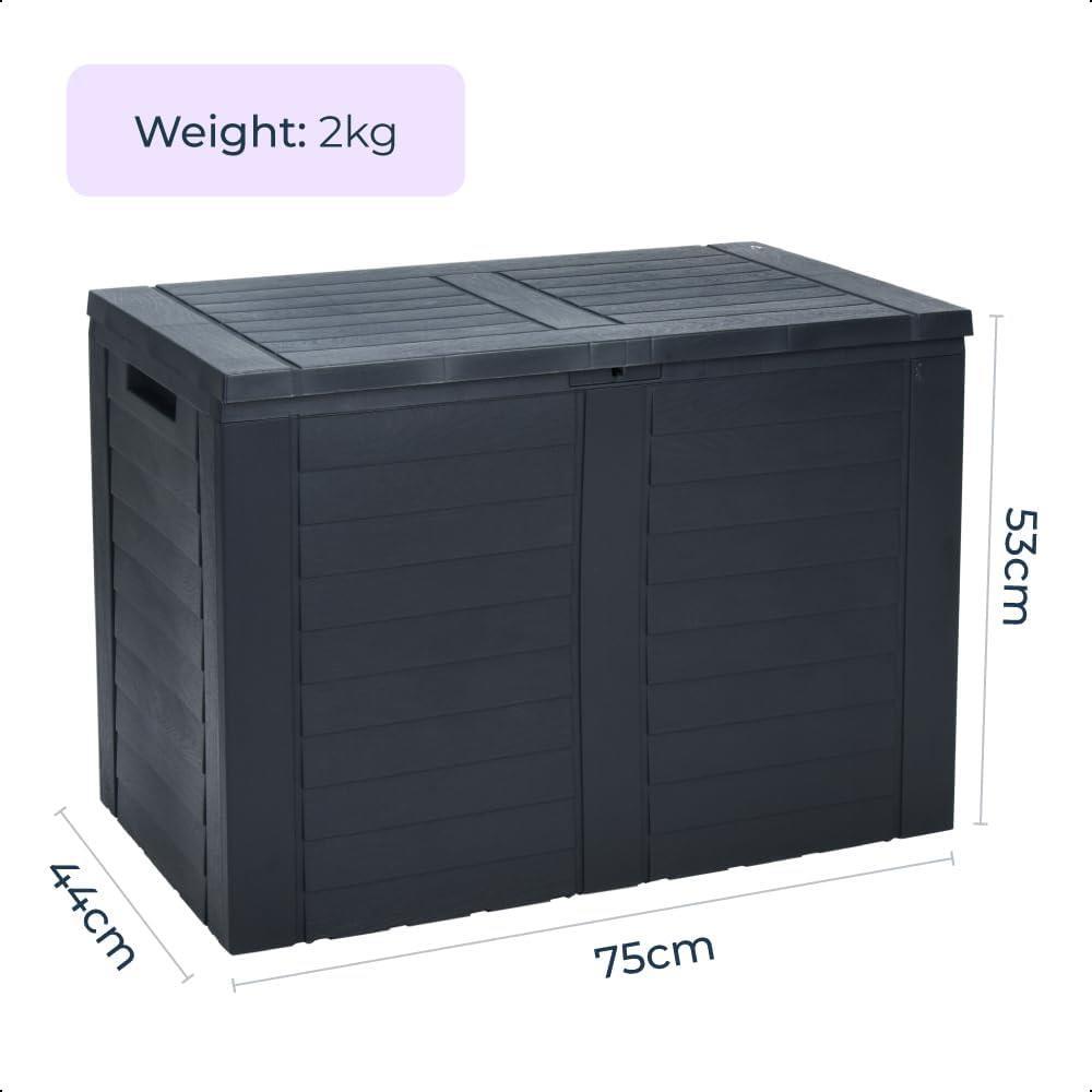 Waterproof 170L Outdoor Parcel Box – Grey Plastic Garden Storage Container for Packages, Deliveries & Cushion Storage