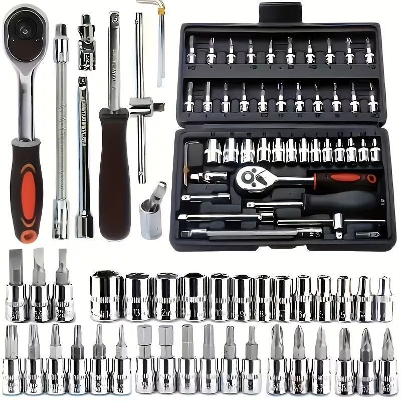 46-Piece Socket Wrench Tool Kit
