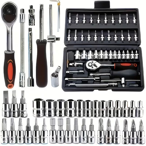 46-Piece Socket Wrench Tool Kit