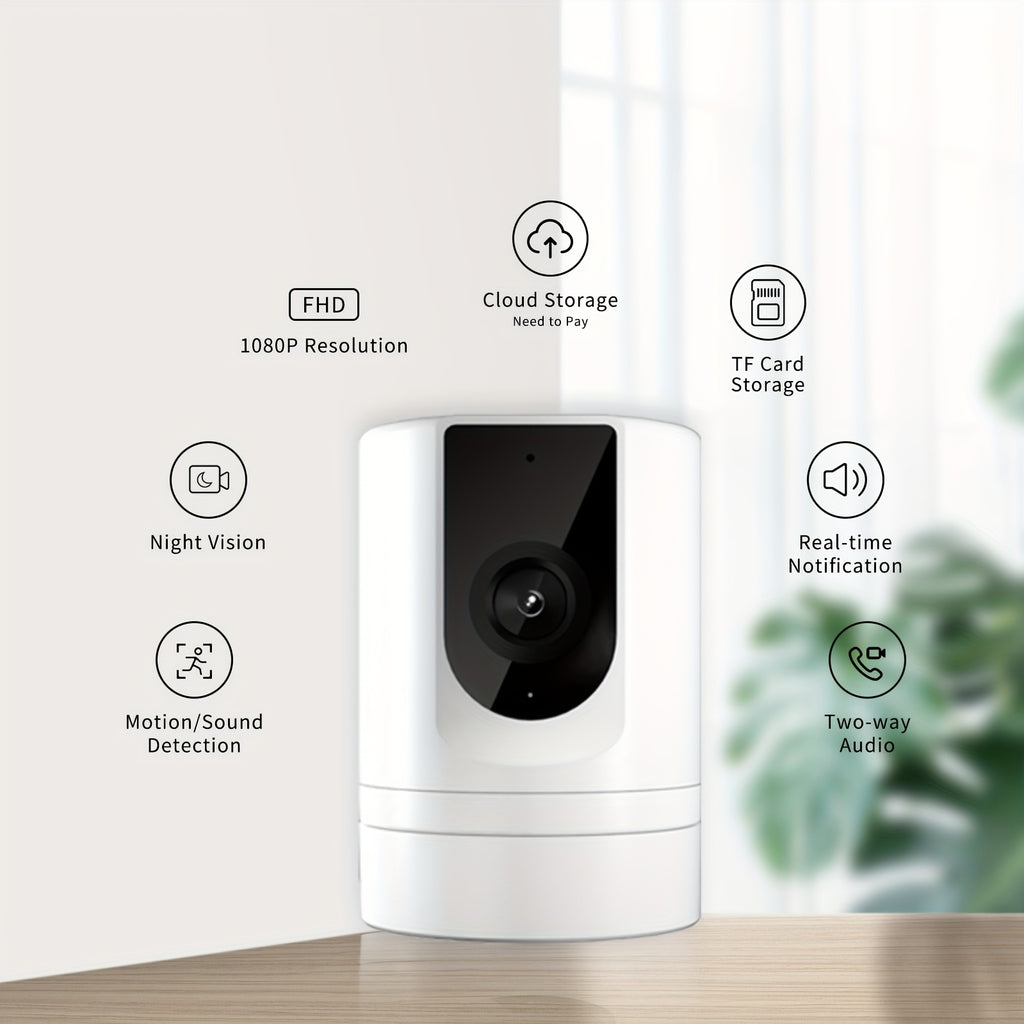 1080P Indoor Security Camera – Night Vision, Two-Way Audio & Motion Alerts