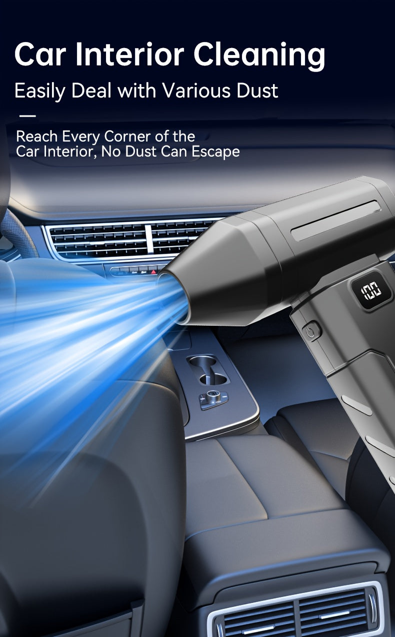 Ultra-powerful handheld fan that cools you down and blasts dust away. USB-C rechargeable. Perfect for travel desk car and camping.