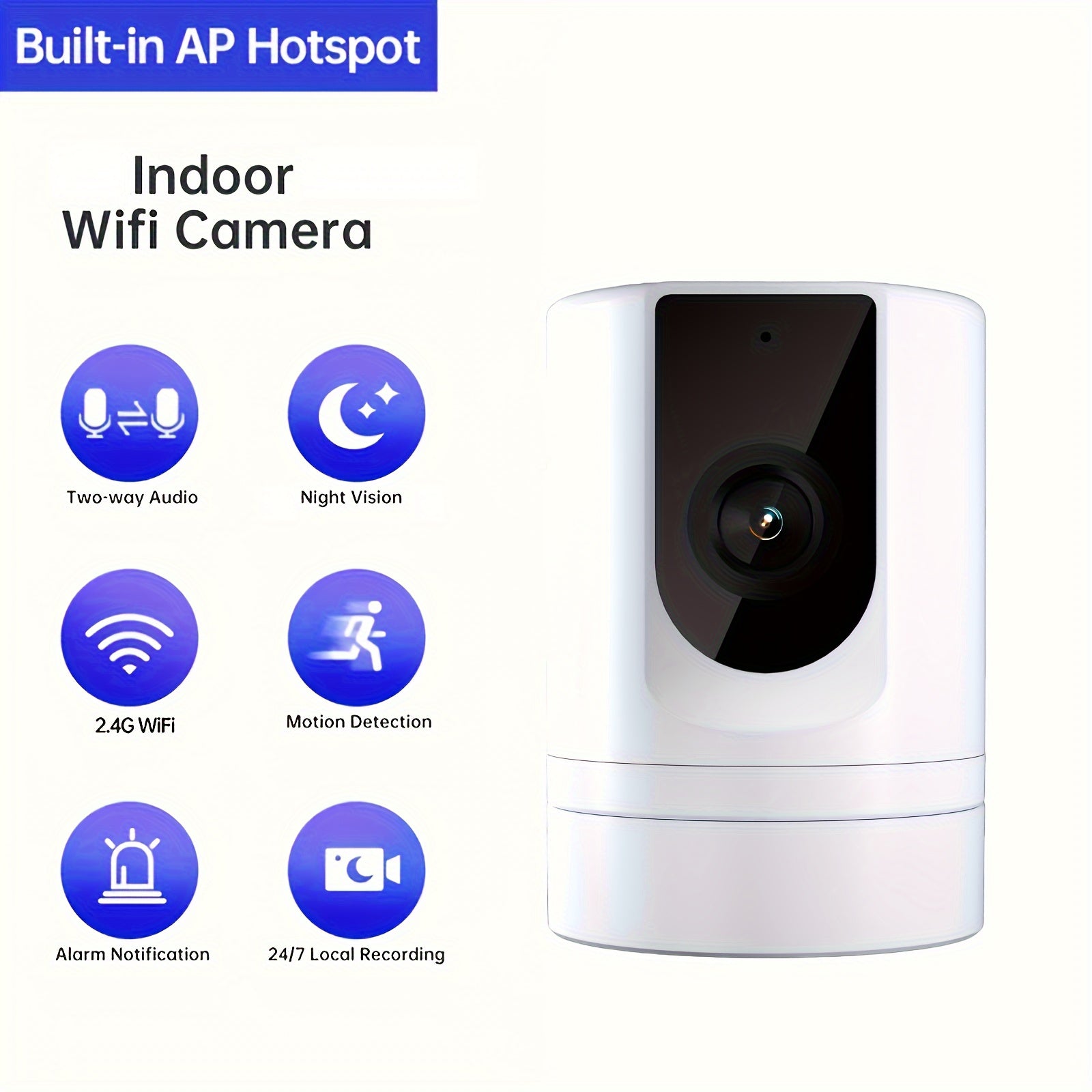 1080P Indoor Security Camera – Night Vision, Two-Way Audio & Motion Alerts