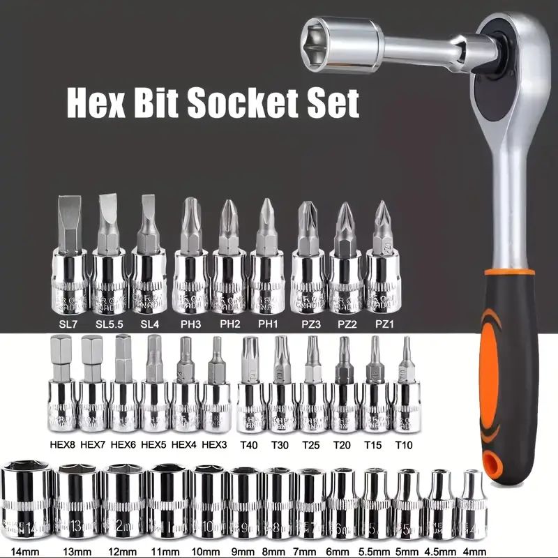 46-Piece Socket Wrench Tool Kit