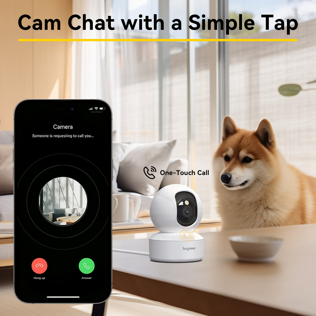 2K Smart Pet Camera – 360° Pan & Tilt, Night Vision & Two-Way Audio