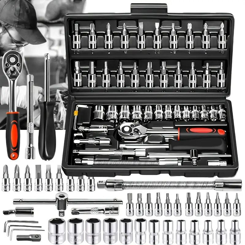 46-Piece Socket Wrench Tool Kit