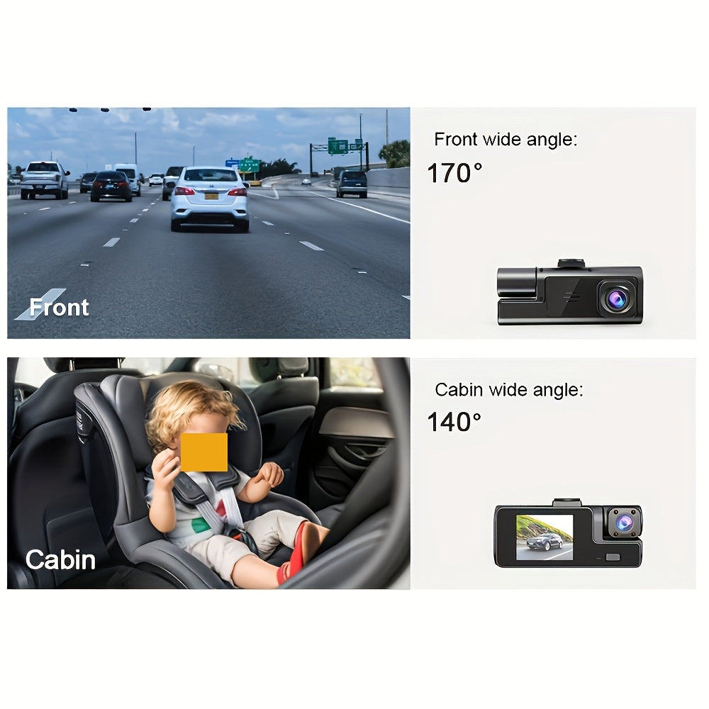 Front & Rear Dash Cam with Memory Card