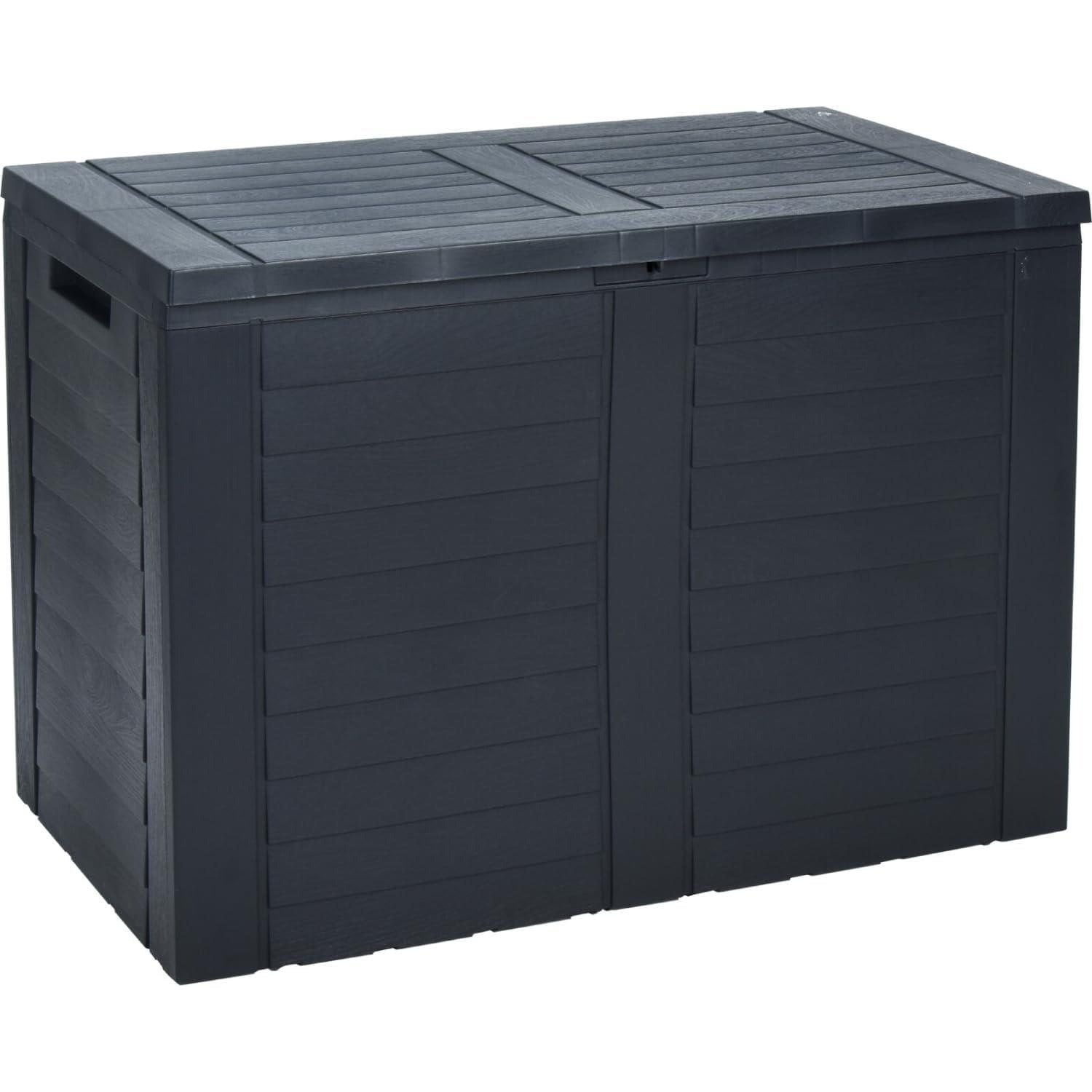Waterproof 170L Outdoor Parcel Box – Grey Plastic Garden Storage Container for Packages, Deliveries & Cushion Storage