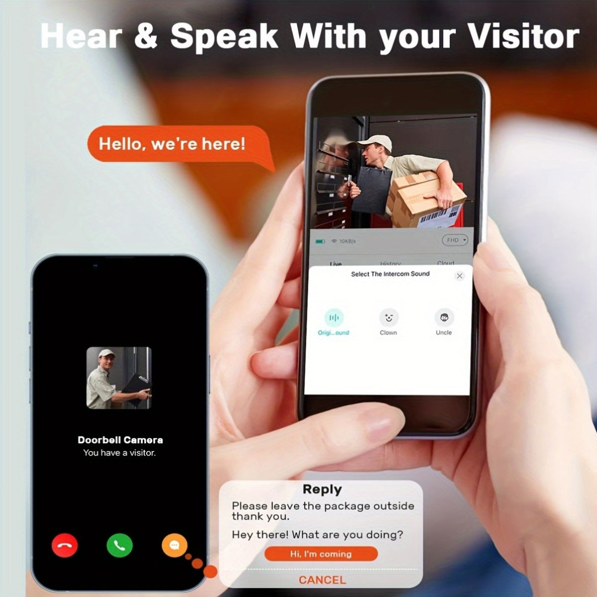 Wireless Smart Video Doorbell with Night Vision