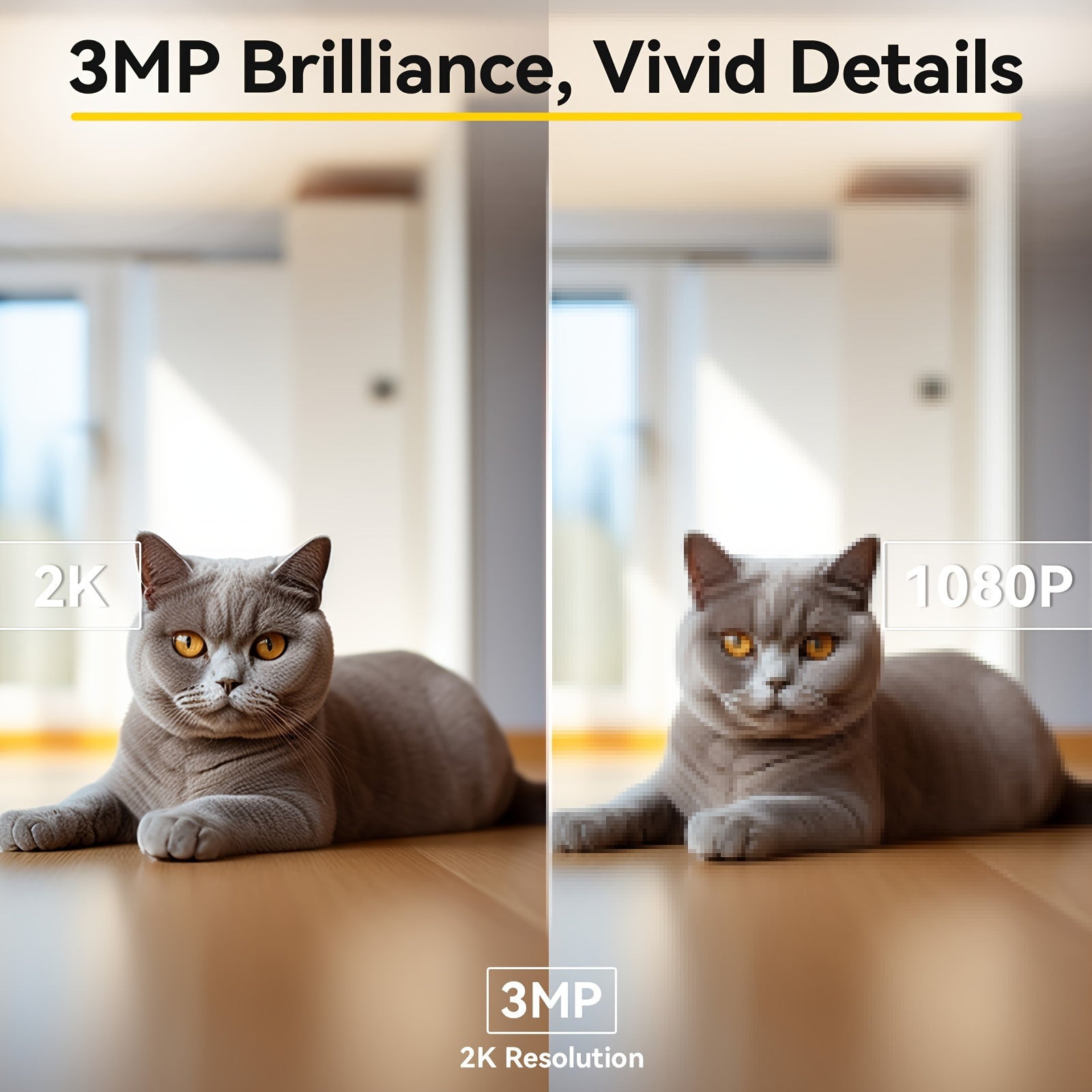 2K Smart Pet Camera – 360° Pan & Tilt, Night Vision & Two-Way Audio