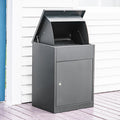 Large Lockable Parcel Drop Box – Weatherproof Outdoor Secure Delivery Box (Grey)