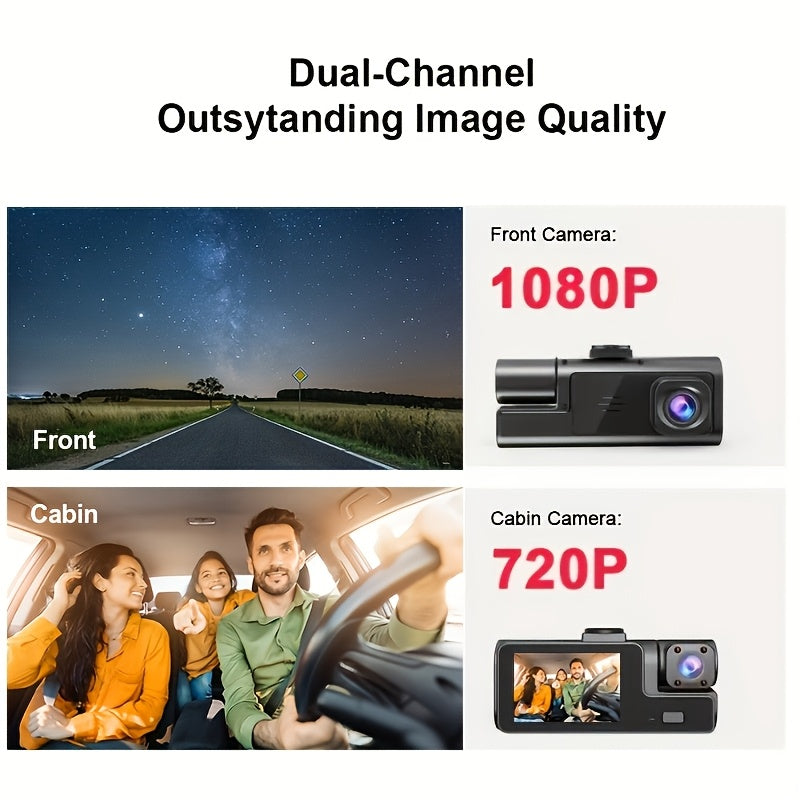 Front & Rear Dash Cam with Memory Card