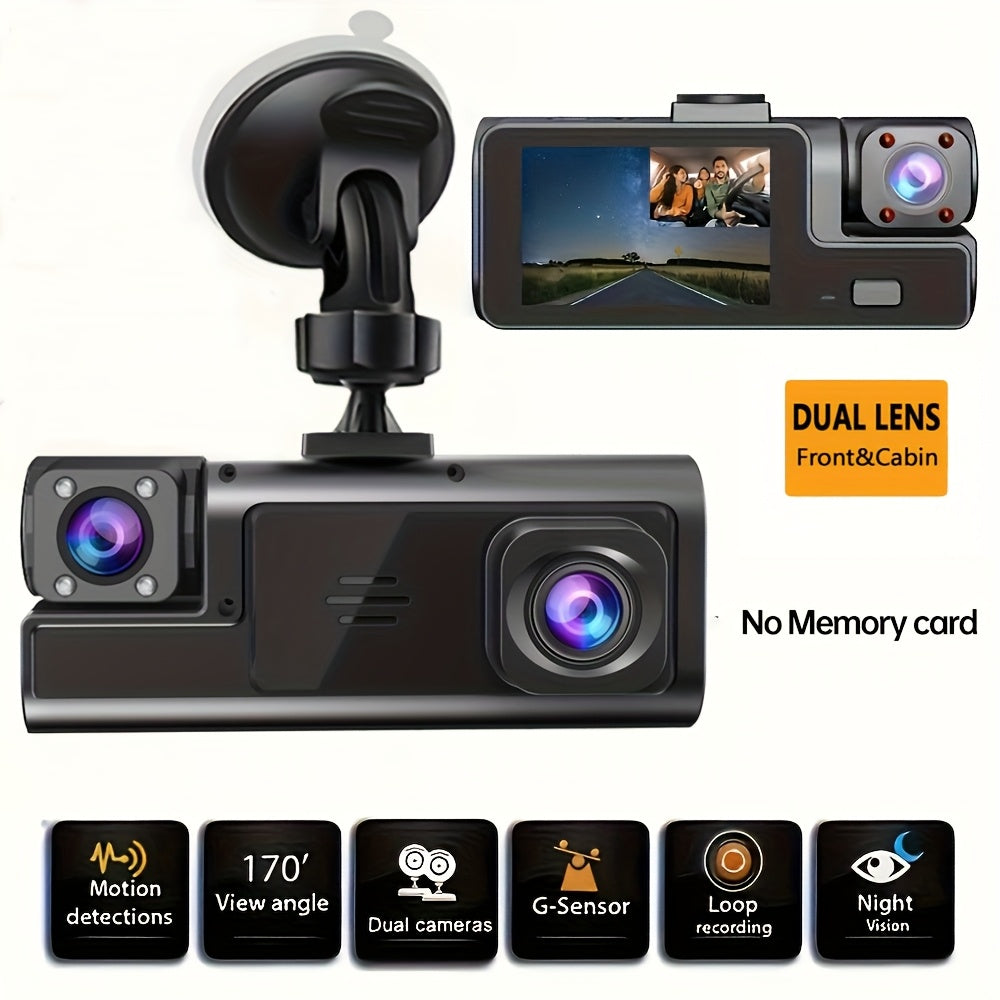 Front & Rear Dash Cam with Memory Card
