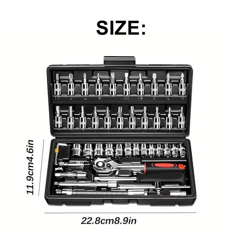 46-Piece Socket Wrench Tool Kit