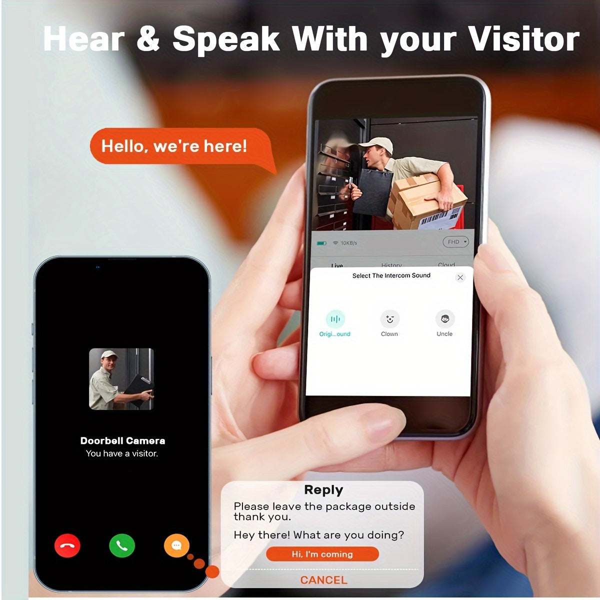 Wireless Smart Video Doorbell with Night Vision