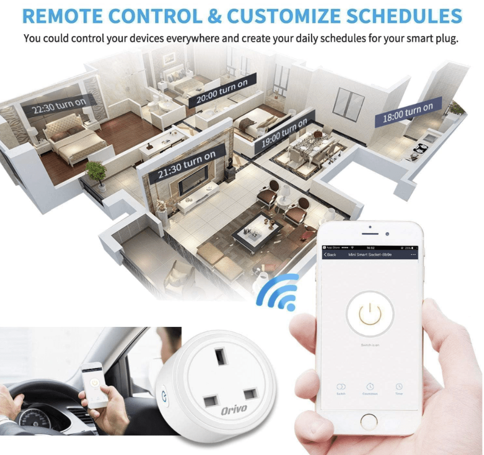 WiFi Smart Plug Socket – App & Voice Control with Energy Monitoring (UK)