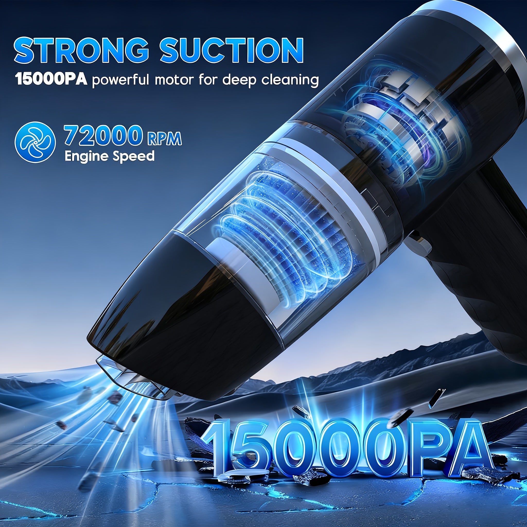 Wireless Car Vacuum Cleaner – 15000Pa