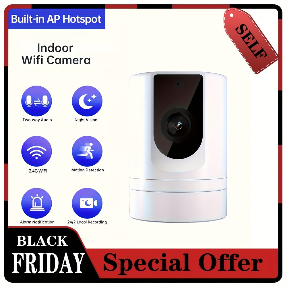 1080P Indoor Security Camera – Night Vision, Two-Way Audio & Motion Alerts