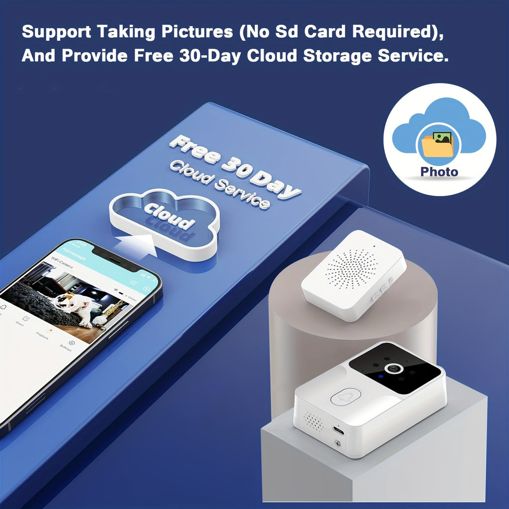 Wireless Smart Video Doorbell with Night Vision