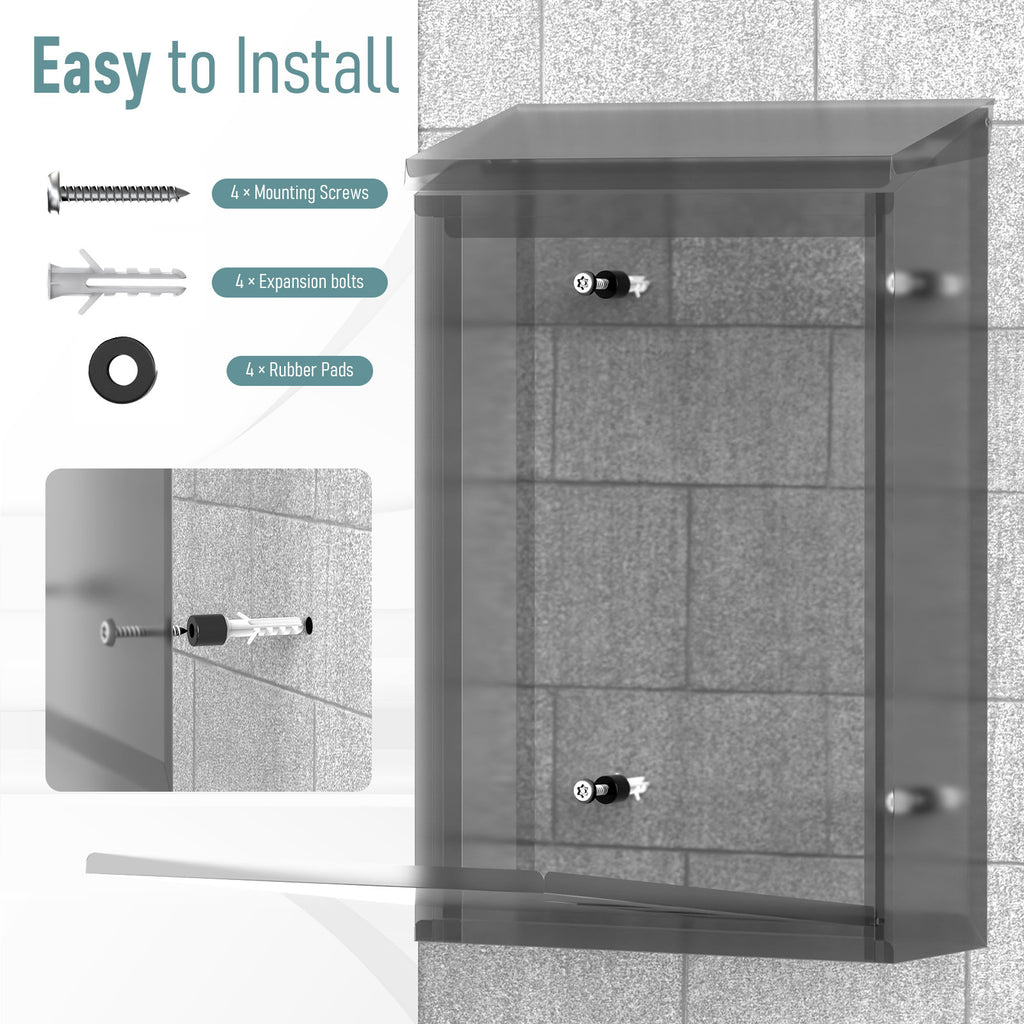 Large Steel Wall-Mounted Mailbox – Lockable Waterproof Outdoor Letter Box with Viewing Window