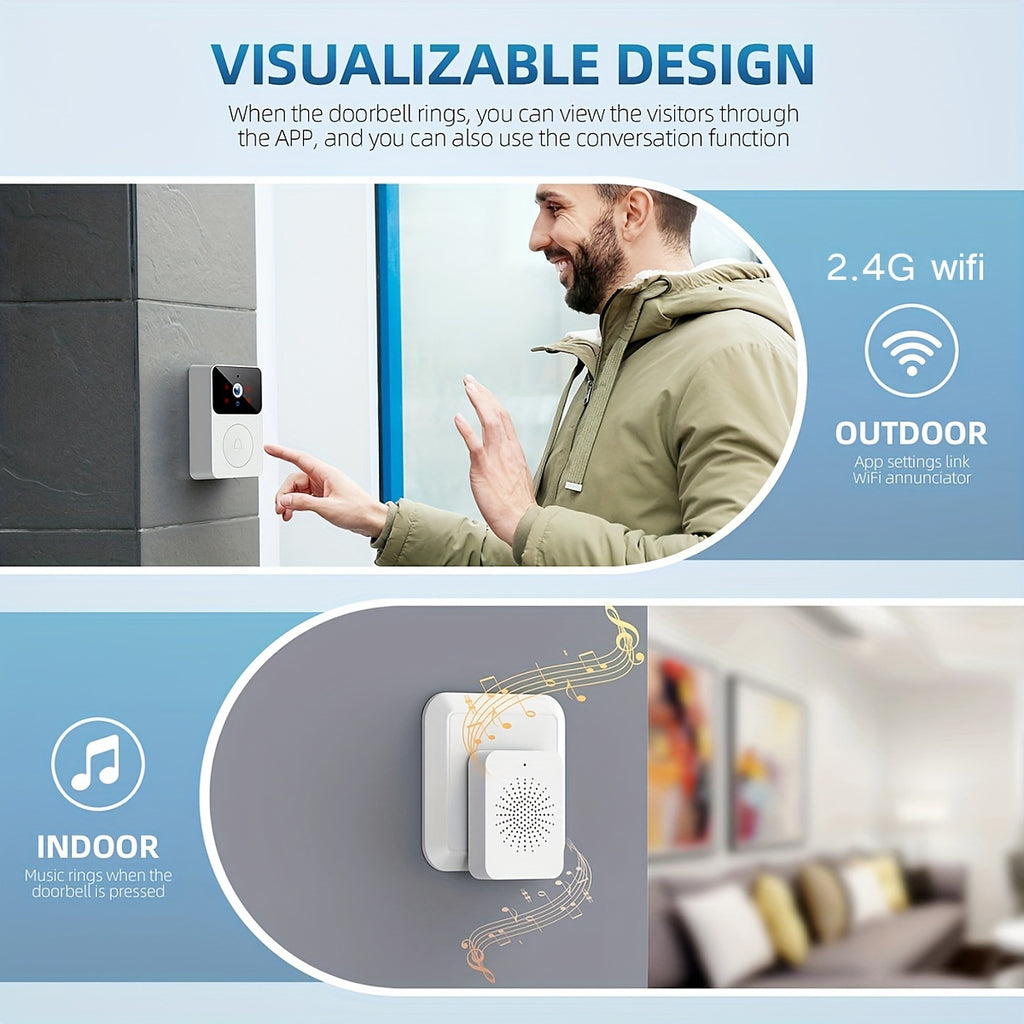 Wireless Smart Video Doorbell with Night Vision